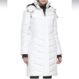 Kenneth Cole Heavyweight Fleece Lined Hood Quilted Puffer Coat NWT